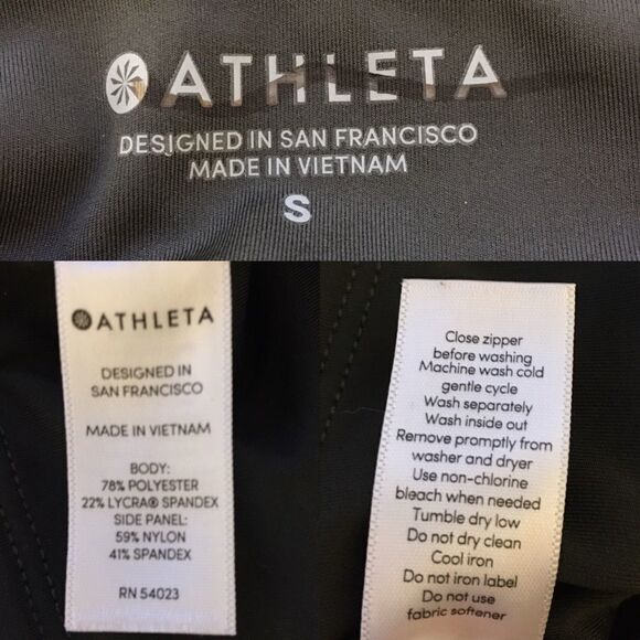 Athleta Colorblock Contender 7/8 Leggings Tights Olive White Black S - Picture 7 of 7